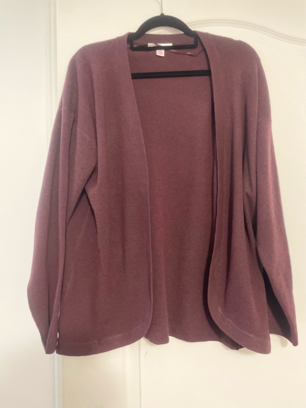 Joe Fresh Open-Front Cardigan in Burgundy, Size Large